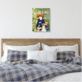 Twee zussen (op het terrein) van Pierre Renoir Canvas Afdruk (Insitu (Slaapkamer))