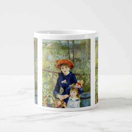 Twee zussen (op het terrein) van Pierre Renoir Grote Koffiekop (Voorkant)