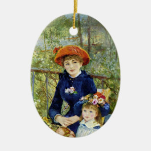 Twee zussen (op het terrein) van Pierre Renoir Keramisch Ornament