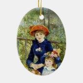 Twee zussen (op het terrein) van Pierre Renoir Keramisch Ornament (Achterkant)