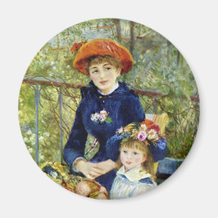 Twee zussen (op het terrein) van Pierre Renoir Magneet