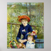 Twee zussen (op het terrein) van Pierre Renoir Poster (Voorkant)
