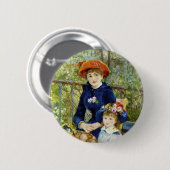 Twee zussen (op het terrein) van Pierre Renoir Ronde Button 5,7 Cm (Voorkant /achterkant)