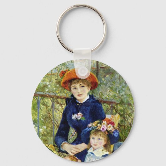 Twee zussen (op het terrein) van Pierre Renoir Sleutelhanger (Voorkant)