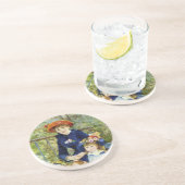 Twee zussen (op het terrein) van Pierre Renoir Zandsteen Onderzetter (Zijkant)