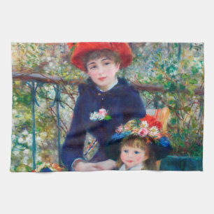 Twee zussen - Renoir Impressionist Painting 1881 Theedoek