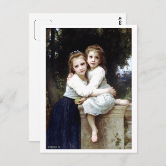 Twee zussen schilderen van William-Adolphe Bouguer Briefkaart (Voorkant / Achterkant)
