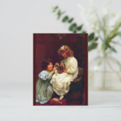 Twee zussen van meisjes eten Antiek schilderijen Briefkaart (Staand voorkant)