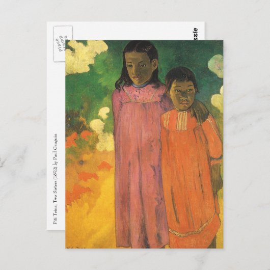 Twee zussen van Paul Gauguin,  Kunst Briefkaart (Voorkant / Achterkant)