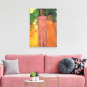 Twee zussen van Paul Gauguin, Kunst Canvas Afdruk (Insitu (Woonkamer))