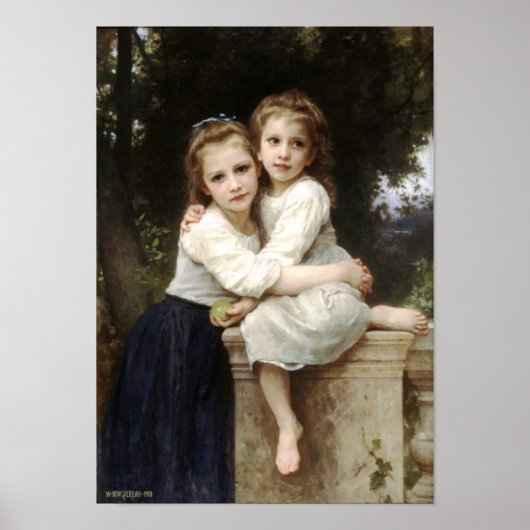 Twee zussen van William Bouguereau Poster (Voorkant)