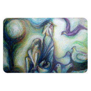 Twee zussen, vogels en Natuur Magneet