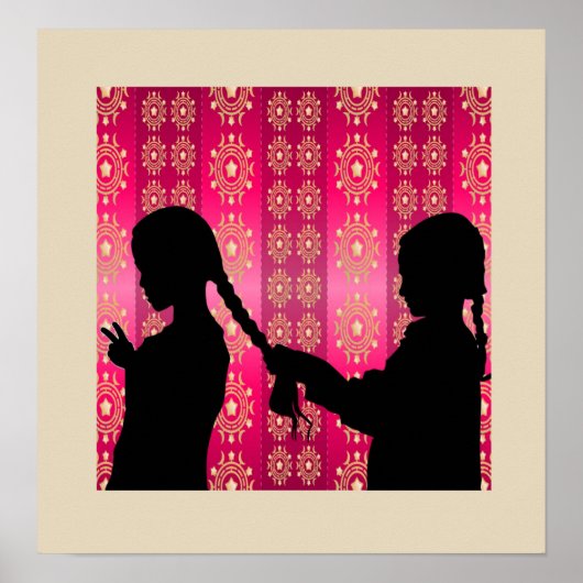 Twee zusters die remmen poster (Voorkant)