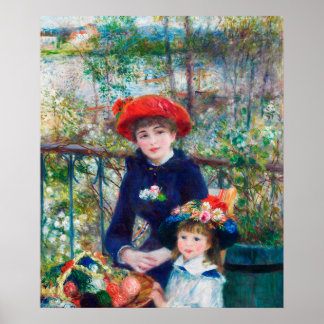 Twee zusters op het terras, Renoir Poster