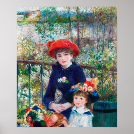 Twee zusters op het terras, Renoir Poster (Voorkant)