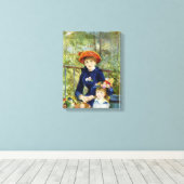 Twee zusters (Op het terras) Van Pierre Renoir Canvas Afdruk (Insitu (Houten vloer))