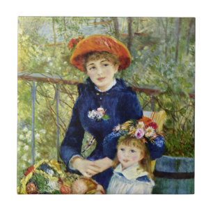 Twee zusters (Op het terras) Van Pierre Renoir Tegeltje