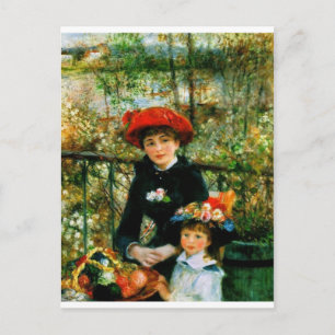 Twee zusters op het terras van Renoir Briefkaart