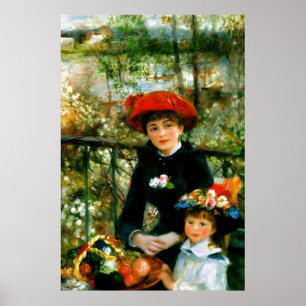 Twee zusters op het terras van Renoir Poster