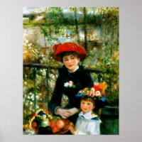 Twee zusters op het terras van Renoir