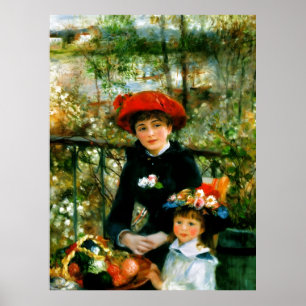 Twee zusters op het terras van Renoir Poster