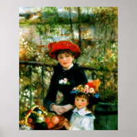 Twee zusters op het terras van Renoir