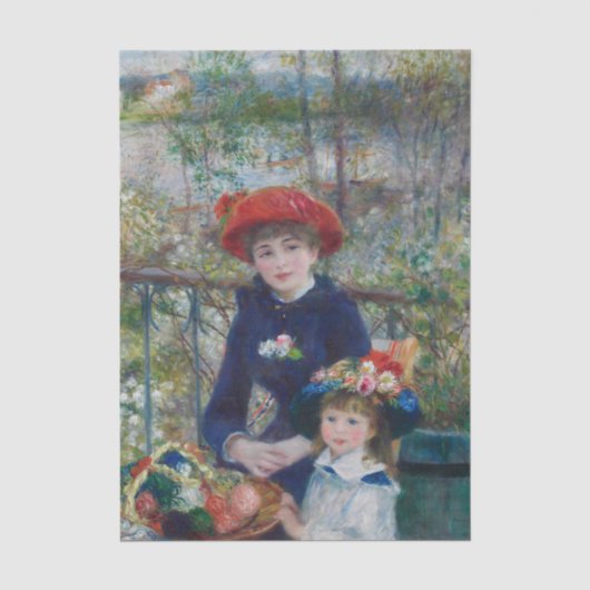 Twee zusters op het terras van Renoir Tissuepapier (Voorkant)
