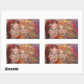 Twee Zusters Rechthoekige Sticker (Vel)