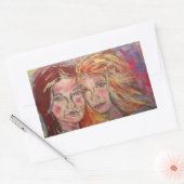 Twee Zusters Rechthoekige Sticker (Envelop)