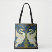 Twee zwanen Art Deco Canvas tas (Voorkant)