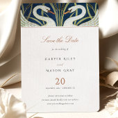 Twee zwanen bewaren de datum bruiloft uitnodiging