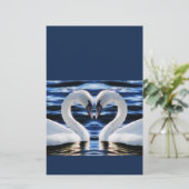 Twee zwanen briefpapier (Staand voorkant)