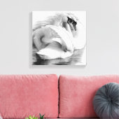 Twee zwanen canvas afdruk (Insitu (Woonkamer))