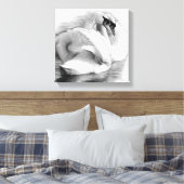 Twee zwanen canvas afdruk (Insitu (Slaapkamer))