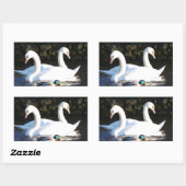Twee zwanen en een eend rechthoekige sticker (Vel)