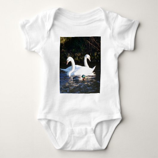 Twee zwanen en een eend romper (Voorkant)