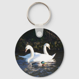 Twee zwanen en een eend sleutelhanger
