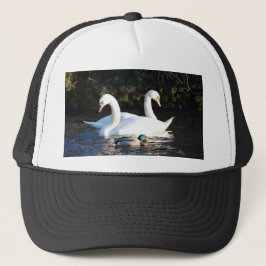 Twee zwanen en een eend trucker pet