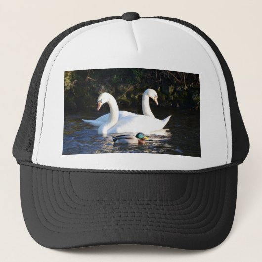 Twee zwanen en een eend trucker pet (Voorkant)