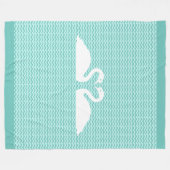 Twee zwanen en golfpatroon fleece deken (Voorkant (Horizontaal))