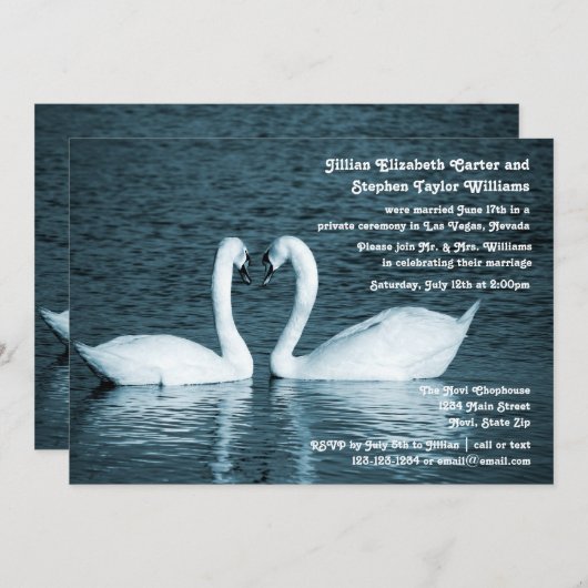 Twee zwanen Foto - Weddenschap Kaart (Voorkant / Achterkant)