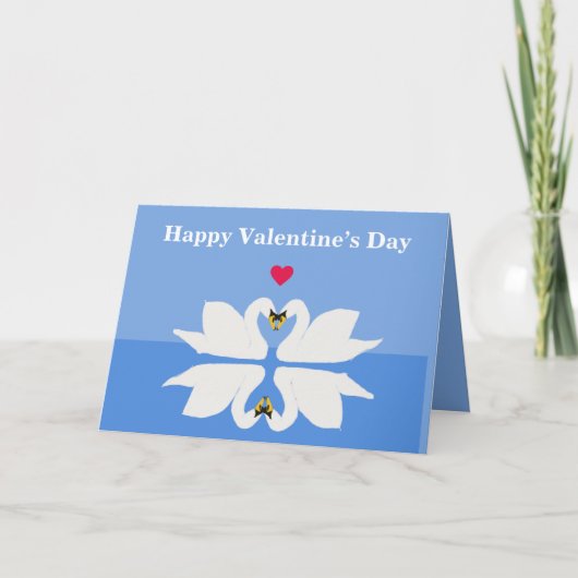 Twee zwanen in de klassieke hartstok kaart (Voorkant)