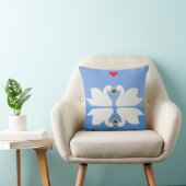 Twee zwanen in hart Pose Kussen (Stoel)