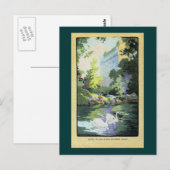 Twee zwanen in het Central Park Lake Briefkaart (Voorkant / Achterkant)