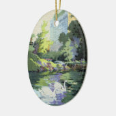 Twee zwanen in het Central Park Lake Keramisch Ornament (Links)