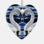 Twee zwanen keramisch ornament (Rechts)