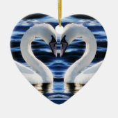 Twee zwanen keramisch ornament (Voorkant)