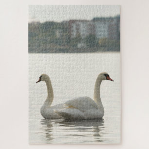 Twee zwanen legpuzzel