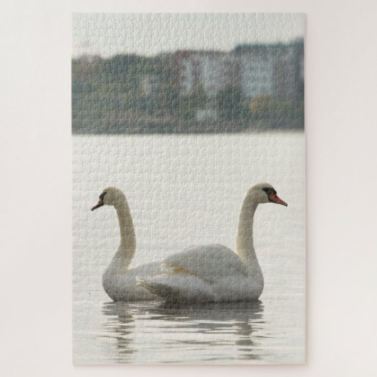 Twee zwanen legpuzzel (Verticaal)