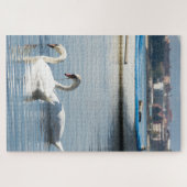 Twee zwanen legpuzzel (Horizontaal)
